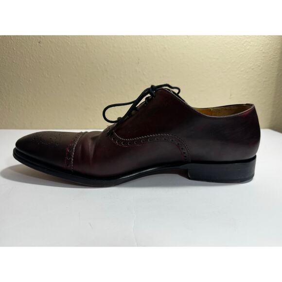 Magnannni for Saks Fifth Avenue Cap Toe Men\'s Brown Leather Lace Up  Shoes 13 M main image 4